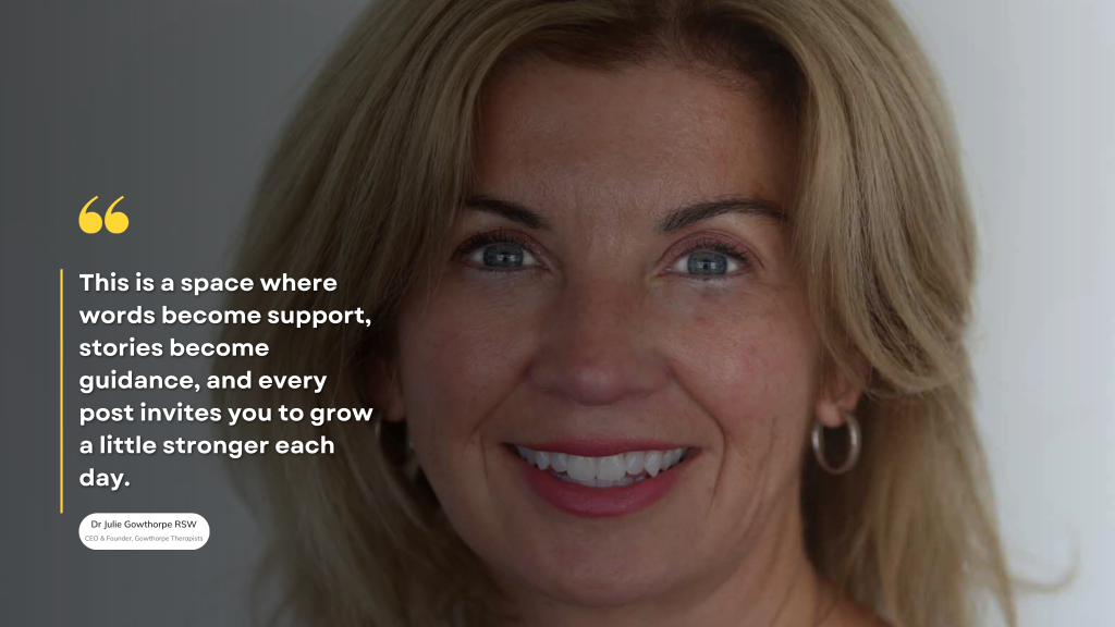 Inspirational quote about mental health, growth, and healing from our blog posts